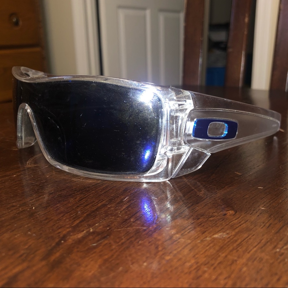 (SOLD ON MERCARI) Clear/Blue Oakley Batwolf